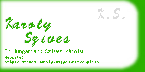 karoly szives business card